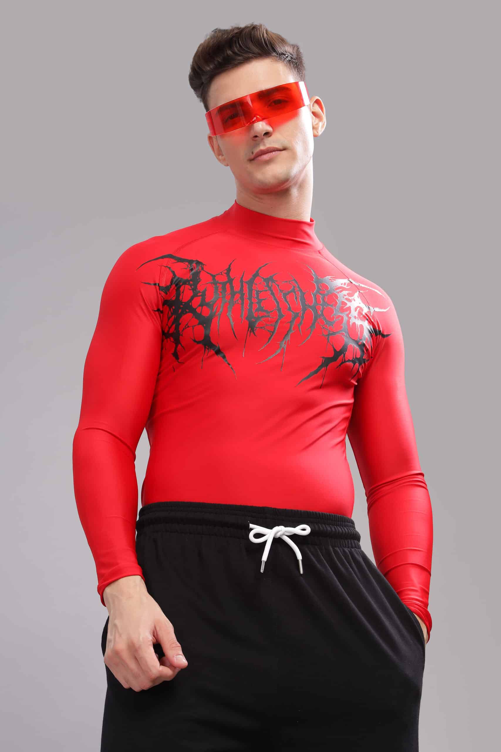 Image of Venom High Neck Compression Tshirt Full Sleeve